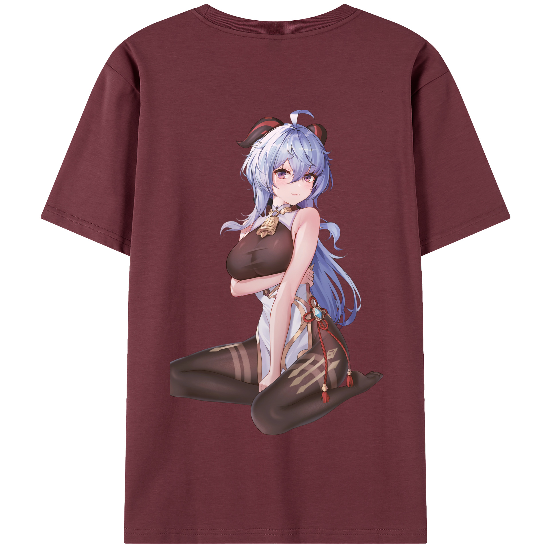 げんし神 甘雨 かんう genshin Ganyu 綿100％半袖Tシャツ（背面プリント）